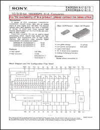 CX20202A-1 datasheet: 10-bit 160MSPS D/A Converter CX20202A-1