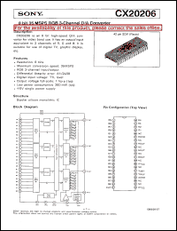 CX20206 datasheet: 8 bit 35 MSPS RGB 3-Channel D/A Converter CX20206