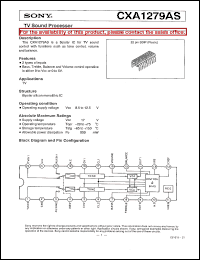 CXA1279AS datasheet: TV Sound Processor CXA1279AS