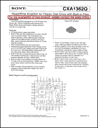 CXA1362Q datasheet: Read/Write Amplifier for Floppy Disk Drivewith Built-in Filter CXA1362Q