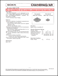 CXA1481AR datasheet: 8mm VCR AFT CXA1481AR