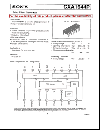 CXA1644P datasheet: Echo Effect Generator CXA1644P