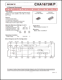 CXA1673M datasheet: 2 Channel Surround CXA1673M