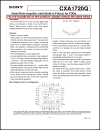 CXA1720Q datasheet: Read/Write Amplifier (with Built-in Filters)for FDDs CXA1720Q