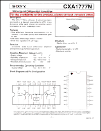 CXA1777N datasheet: Wide band Differential Amplifier CXA1777N