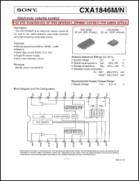 CXA1846N datasheet: Electronic volume control CXA1846N
