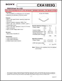 CXA1853Q datasheet: RGB Driver for LCD CXA1853Q