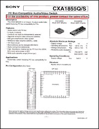 CXA1855Q datasheet: I^2C Bus-Compatible Audio/Video Switch CXA1855Q