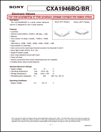 CXA1946BR datasheet: Electronic Volume CXA1946BR