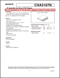 CXA3107N datasheet: IF Amplifier for M-ary FSK Pagers CXA3107N