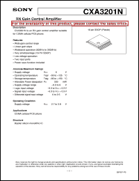 CXA3201N datasheet: RX Gain Control Amplifier CXA3201N