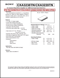 CXA3238TN datasheet: 6/4-channel Read/Write Amplifierfor GMR-Ind Head Hard Disk Drive CXA3238TN