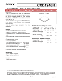 CXD1948R datasheet: IEEE1394 Link Layer LSI for DVB and DSS CXD1948R