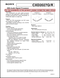 CXD2027Q datasheet: DBS Audio Signal Processor CXD2027Q