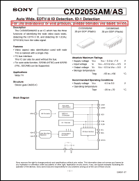 CXD2053AM datasheet: Auto Wide,EDTV-II ID Detection,ID-1 Detection CXD2053AM