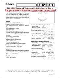 CXD2301Q datasheet: 8-bit 30MSPS Video A/D Converter with Built-in Amplifier/Clamp CXD2301Q