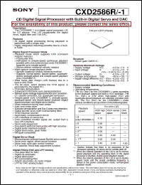 CXD2586R-1 datasheet: CD Digital Signal Processor with Built-in Digital Servo and DAC CXD2586R-1