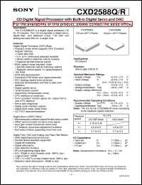 CXD2588R datasheet: CD Digital Signal Processor with Built-in DigitalServo and DAC CXD2588R