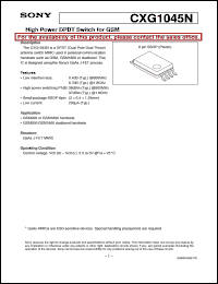 CXG1045N datasheet: High Power DPDT Switch for GSM CXG1045N