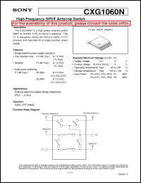 CXG1060N datasheet: High-Frequency SPDT Antenna Switch CXG1060N