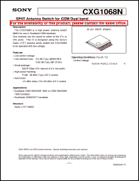 CXG1068N datasheet: SP4T Antenna Switch for GSM Dual band CXG1068N