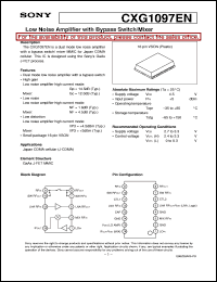 CXG1097EN datasheet: Low Noise Amplifier with Bypass Switch/Mixer CXG1097EN