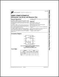 DS8921AN datasheet: Differential Line Drivers and Receiver Pair DS8921AN