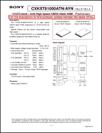 CXK5T81000AYN-12LLX datasheet: 131072-word x 8-bit High Speed CMOS Static RAM CXK5T81000AYN-12LLX
