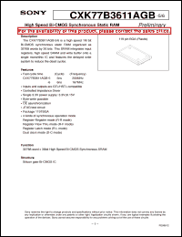 CXK77B3611AGB-6 datasheet: High Speed Bi-CMOS Synchronous Static RAM CXK77B3611AGB-6