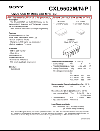 CXL5502M datasheet: CMOS-CCD 1H Delay Line for NTSC CXL5502M