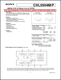 CXL5504M datasheet: CMOS-CCD 1H Delay Line for NTSC CXL5504M