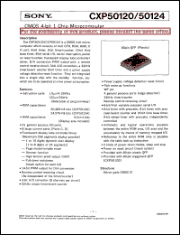 CXP50120 datasheet: CMOS 4-bit 1Chip Microcomputer CXP50120