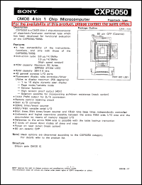 CXP5050 datasheet: CMOS 4-bit 1Chip Microcomputer CXP5050