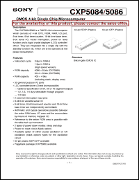 CXP5086 datasheet: CMOS 4-bit Single Chip Microcomputer CXP5086