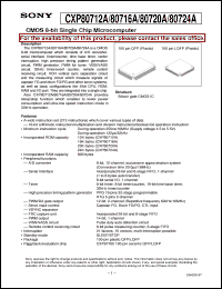 CXP80716A datasheet: CMOS 8-bit Single Chip Microcomputer CXP80716A