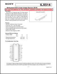 ILX514 datasheet: 3918-pixel CCD Linear Image Sensor(B/W) ILX514