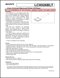 LCX026BLT datasheet: 2.3cm(0.9-inch) Black-and-White LCD Panel LCX026BLT