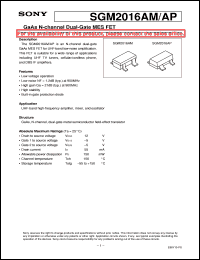 SGM2016AP datasheet: GaAs N-channel Dual-Gate MES FET SGM2016AP