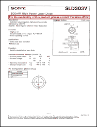 SLD303V datasheet: 500mW High Power Laser Diode SLD303V