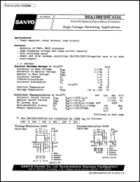 2SC4134 datasheet: NPN epitaxial planar silicon transistor, high-voltage switching application 2SC4134