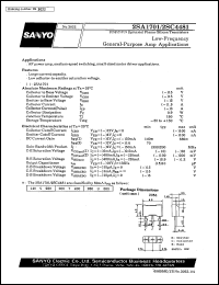 2SA1701 datasheet: PNP epitaxial planar silicon transistor, low-frequency general-purpose amp application 2SA1701