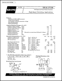 2SA1730 datasheet: PNP epitaxial planar silicon transistor, high-speed switching application 2SA1730