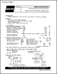 2SB1124 datasheet: PNP epitaxial planar silicon transistor, high-current switching application 2SB1124