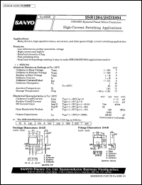 2SD1804 datasheet: NPN epitaxial planar silicon transistor, high-current switching application 2SD1804