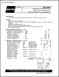 2SC3689 datasheet: NPN epitaxial planar silicon transistor, high h(FE), low-frequency general-purpose amp application 2SC3689