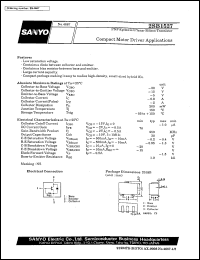 2SB1527 datasheet: PNP epitaxial planar silicon transistor, compact motor driver application 2SB1527