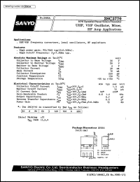 2SC3770 datasheet: NPN epitaxial planar silicon transistor, UNF, VNF oscillator, mixer, HF amp application 2SC3770