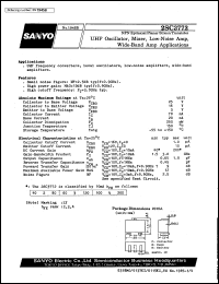 2SC3772 datasheet: NPN epitaxial planar silicon transistor, UNF oscillator, mixer, low-noise amp, wide-band amp application 2SC3772