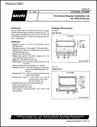 LC74782 datasheet: On-screen display controller LSI for VCR product LC74782