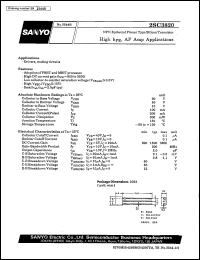 2SC3820 datasheet: NPN epitaxial planar silicon transistor, high h(FE), AF amp application 2SC3820